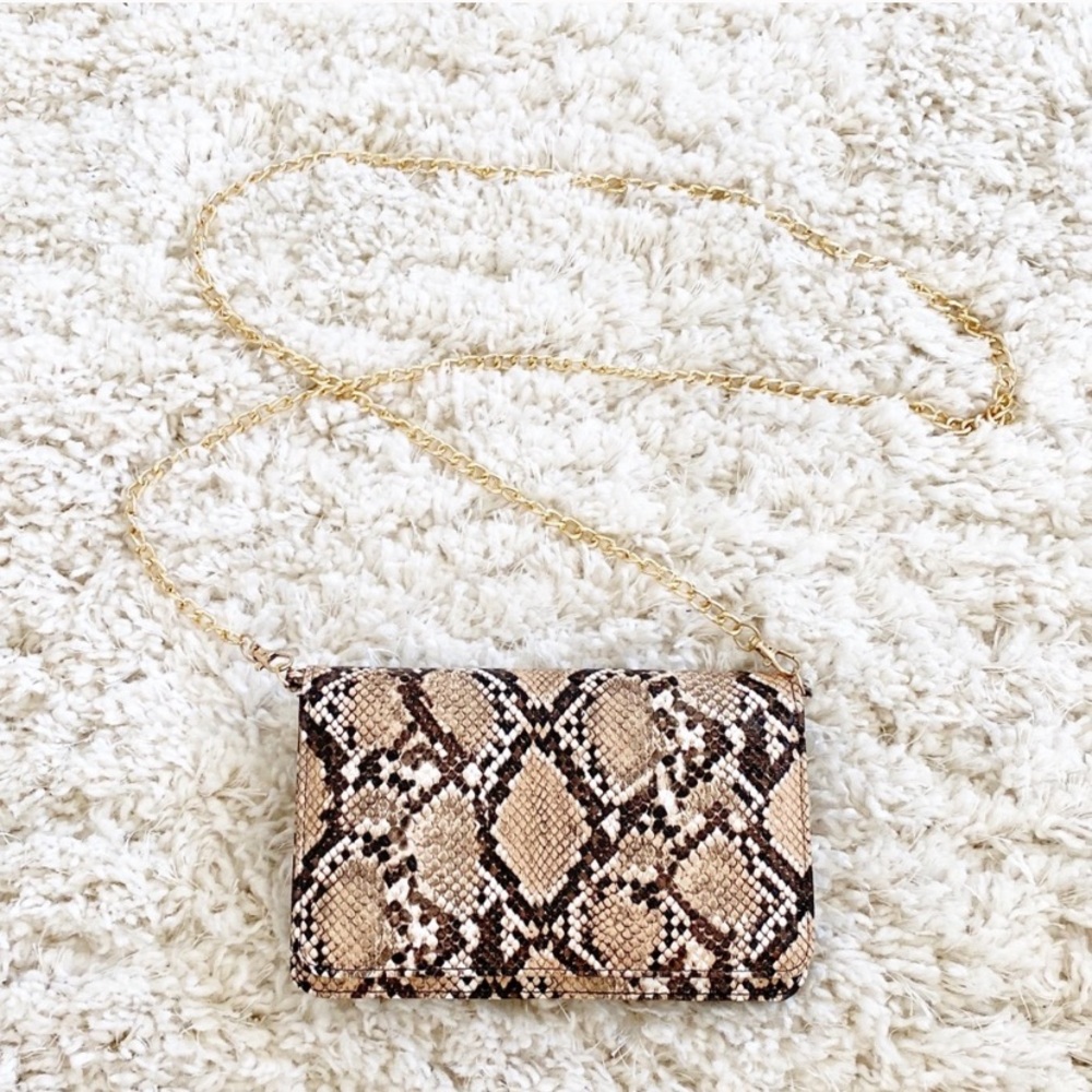 Brand New Snake Print Wallet/Crossbody Bag